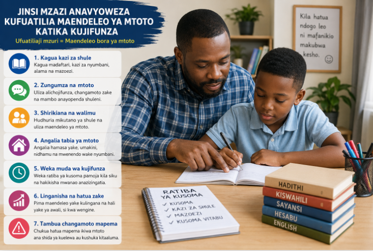 Jinsi mzazi anavyoweza kufuatilia maendeleo ya mtoto katika kujifunza